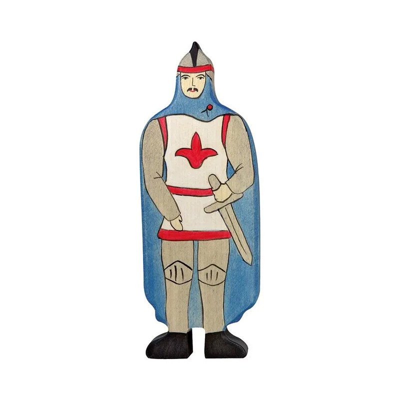 pièce 1 Chevalier avec manteau bleu - jouet à l'ancienne