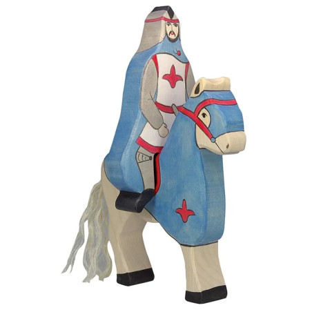 Chevalier bleu avec manteau