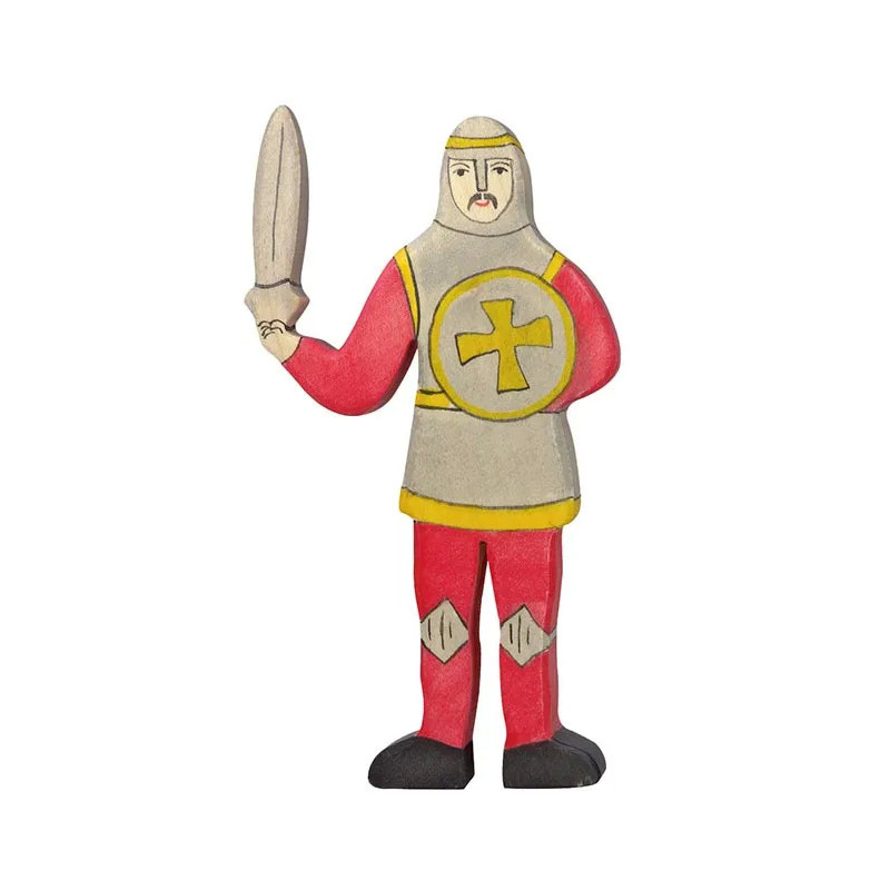 pièce 1 Chevalier, combattant, rouge - jouet à l'ancienne