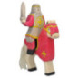 pièce 1 Chevalier rouge, à cheval (sans cheval) - jouet à l'ancienne