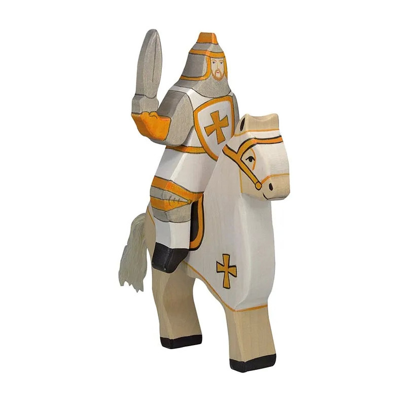 pièce 1 Chevalier de tournoi, blanc (sans cheval) - jouet à l'ancienne