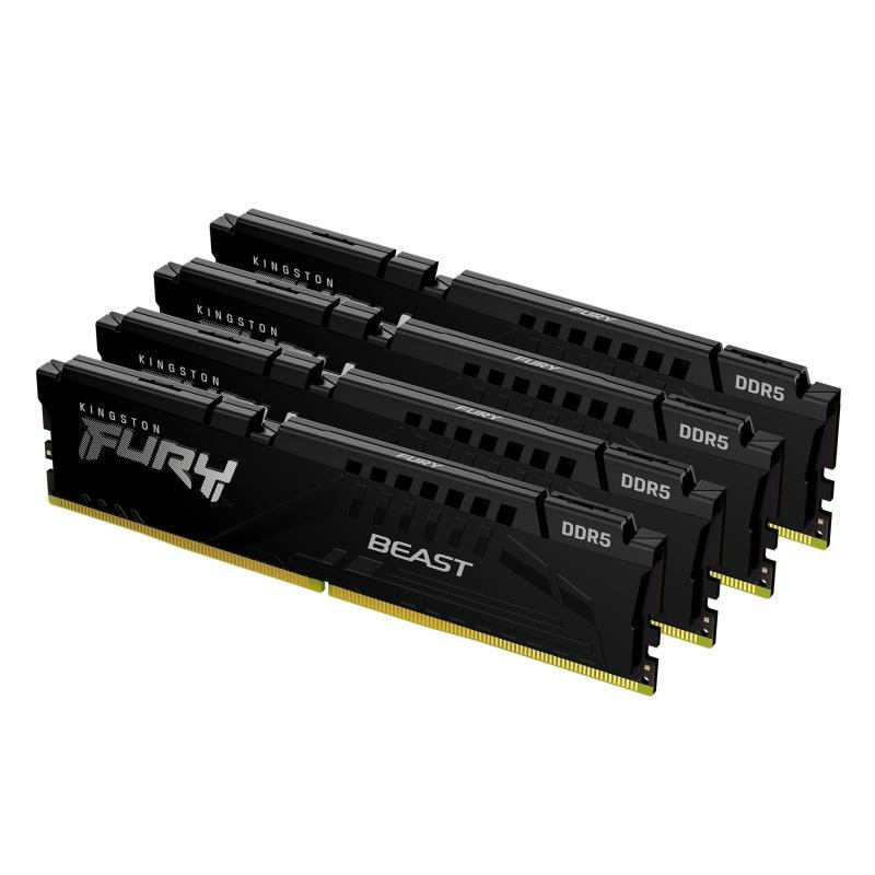 Modules de mémoire - Kingston Technology - 128 Go 5600 MT/s DDR5 CL40 DIMM (Kits de 4) FURY Beast Black XMP