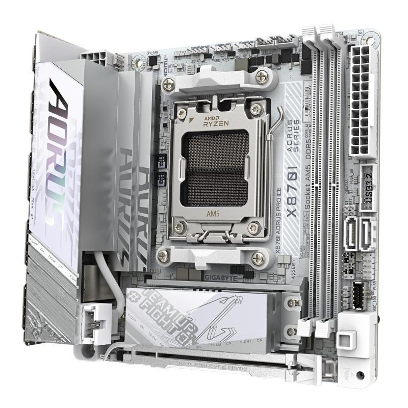 Cartes mères - GIGABYTE - X870I AORUS PRO ICE Carte mère - Compatible avec les processeurs AMD Ryzen série 9000, VRM 8+2+1 phase