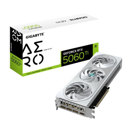 Cartes graphiques - GIGABYTE - GeForce RTX 5060 Ti AERO OC 8G Carte Graphique – 8 Go GDDR7, 128 bits, PCI-E 5.0, 2647 MHz Fréque