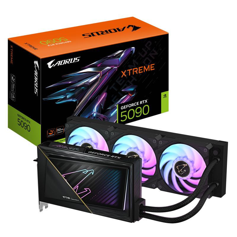 Cartes graphiques - GIGABYTE - AORUS GeForce RTX 5090 XTREME WATERFORCE 32G Carte Graphique - 32 Go GDDR7, 512 bits, PCI-E 5.0, 