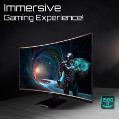 Écrans plats de PC - GIGABYTE - GS32QCA 31,5" Moniteur Gaming Incurvé QHD - 2560 x 1440, 180Hz, 1ms, 250 cd/m², FreeSync, HDR Re