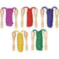 Set of 12 Skipping Ropes with Wooden Handles, Colorful - Old-Fashioned Toy