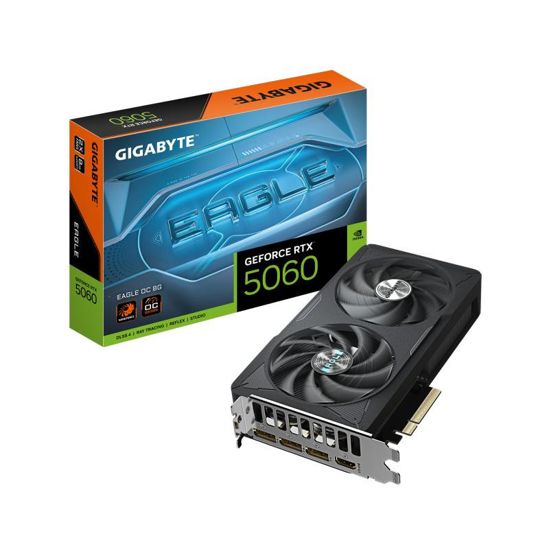 Cartes graphiques - GIGABYTE - GeForce RTX 5060 EAGLE OC 8G Carte Graphique - 8GB GDDR7, 128bit, PCI-E 5.0, 2550 MHz Fréquence d