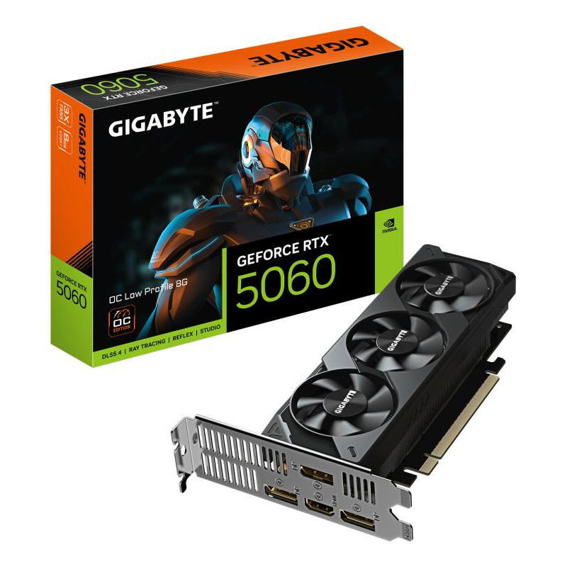 Cartes graphiques - GIGABYTE - GeForce RTX 5060 OC Low Profile 8G Carte Graphique - 8GB GDDR7, 128bit, PCI-E 5.0, 2512 MHz Fréqu