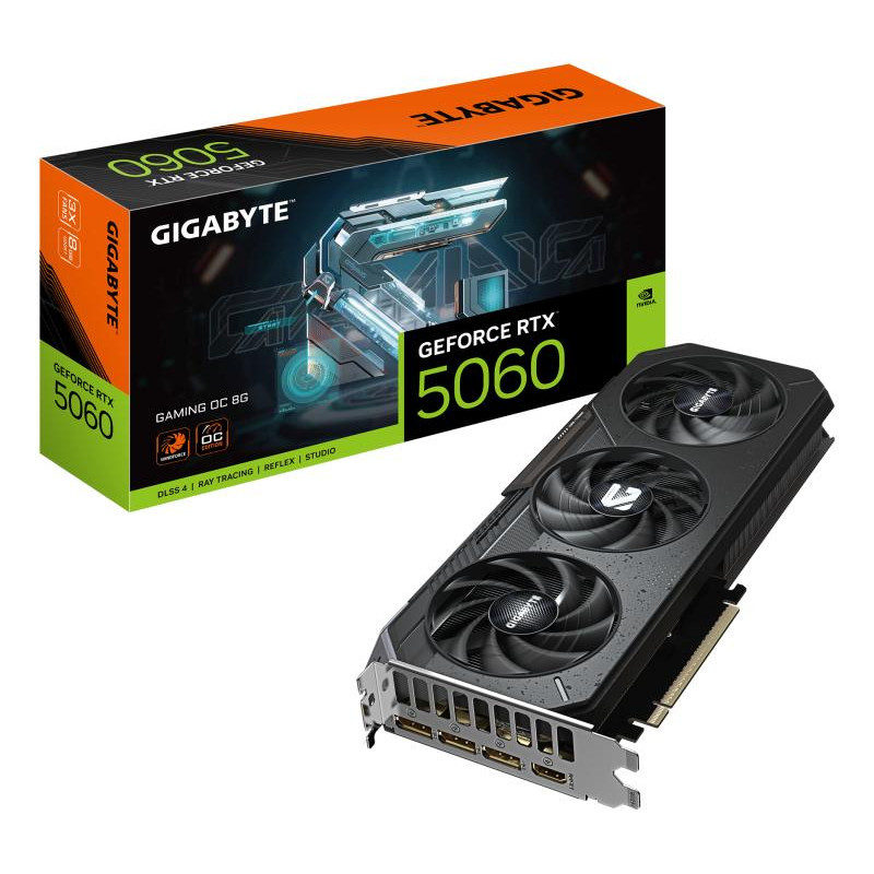 Cartes graphiques - GIGABYTE - GeForce RTX 5060 GAMING OC 8G Carte Graphique - 8GB GDDR7, 128bit, PCI-E 5.0, 2595 MHz Fréquence 