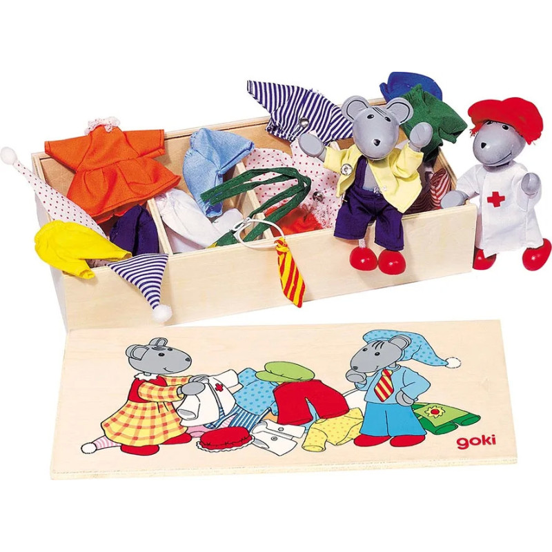 Set de 1 Garde-robe pour souris, Lia & Luca - jouet à l'ancienne