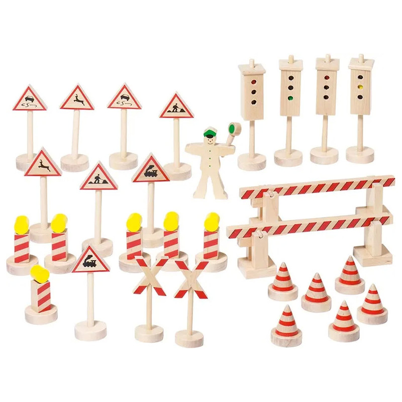 Set de 1 Assortiment de panneaux de signalisation II - jouet à l'ancienne