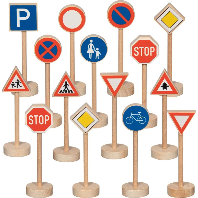 Set de 1 Assortiment de panneaux de signalisation I - jouet à l'ancienne