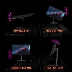 Écrans plats de PC - GIGABYTE - MO27Q2 27" Moniteur Gaming OLED QHD - 2560 x 1440, 240Hz, 0.03ms, 250 cd/m², Display HDR True Bl