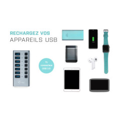 Chargeurs d'appareils mobiles - i-tec - USB 3.0 Charging HUB 7port + Power Adapter 36 W | Soul Rebel E-Shop