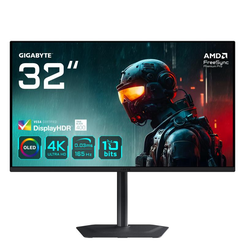 Écrans plats de PC - GIGABYTE - MO32U 31,5" Moniteur Gaming OLED 4K UHD - 3840 x 2160, 165Hz, 0.03ms, 250 cd/m², Display HDR Tru