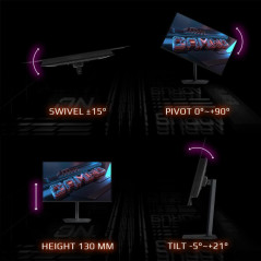 Écrans plats de PC - GIGABYTE - MO32U 31,5" Moniteur Gaming OLED 4K UHD - 3840 x 2160, 165Hz, 0.03ms, 250 cd/m², Display HDR Tru