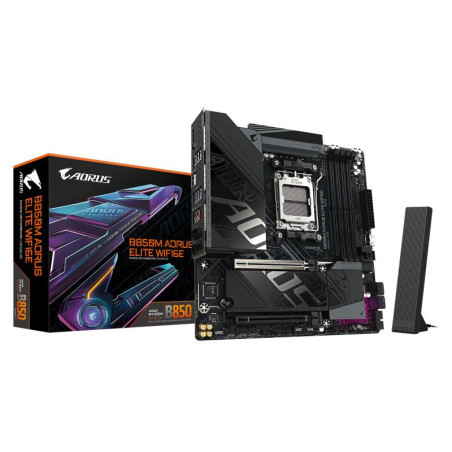 Cartes mères - GIGABYTE - B850M AORUS ELITE WIFI6E Carte mère - Processeurs AMD Ryzen série 9000, VRM numérique 12+2+2 phases, j