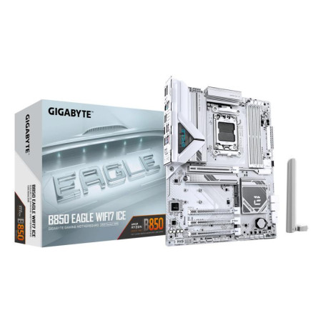 Cartes mères - GIGABYTE - B850 EAGLE WIFI7 ICE Carte mère - Processeurs AMD Ryzen série 9000, VRM numérique 8+2+2 phases, jusqu'