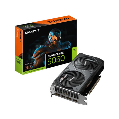 Cartes graphiques - GIGABYTE - GeForce RTX 5050 WINDFORCE OC 8G Carte Graphique - 8GB GDDR6, 128bit, PCI-E 5.0, 2587MHz Fréquenc