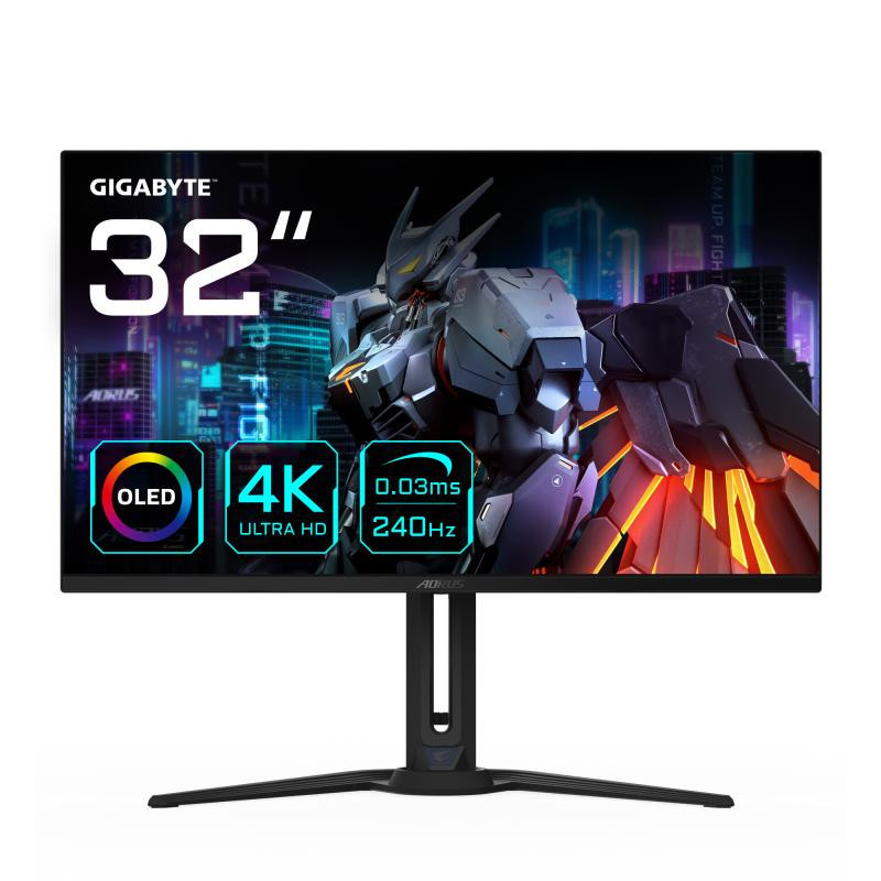 Écrans plats de PC - GIGABYTE - Écran de jeu AORUS FO32U2 OLED de 32” - 3840 x 2160 (UHD), 240Hz, 0,03ms, KVM, 250 cd/m², FreeSy