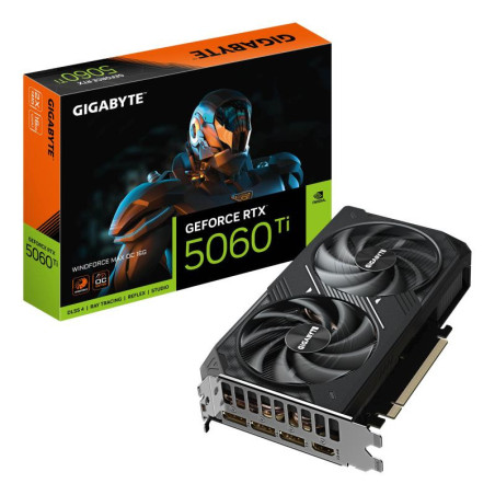 Cartes graphiques - GIGABYTE - GeForce RTX 5060 Ti WINDFORCE MAX OC 16G Carte Graphique – 16 Go GDDR7, 128 bits, PCI-E 5.0, 2587