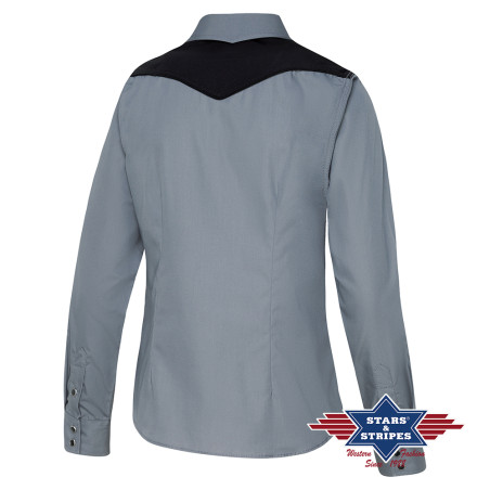 SAS_A-20 - Western blouse with color-contrasting...