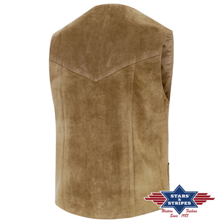 SAS_ALABAMA BEIGE - Gilet classique en suède de...