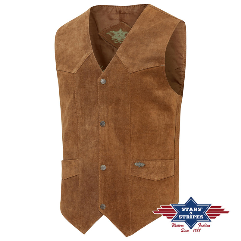 SAS_ALABAMA BROWN - Classic vest made of high-quality...