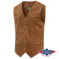 SAS_ALABAMA BROWN - Gilet classique en suède de...