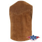 SAS_ALABAMA BROWN - Gilet classique en suède de...