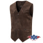 SAS_ALABAMA CHOCO - Gilet classique en suède de...