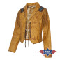 SAS_AZTECA - Veste en cuir western de haute qualité,...