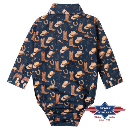 SAS_BABY COWBOY - Charmante grenouillère pour bébé avec...