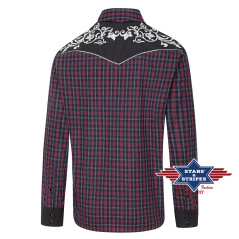 SAS_BAKER - Chemise western à carreaux avec empiècement...