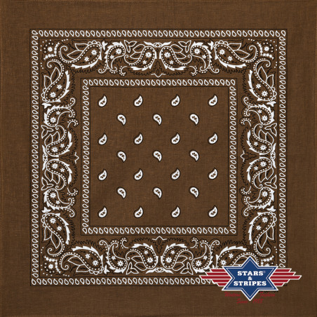 SAS_BANDANA-06 - brown - Le bandana en 100% coton, avec... (Lot de 12)