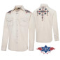 SAS_BARNEY - Extraordinary western shirt in beige with...