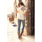 SAS_BETTY - Blouse western exceptionnelle en beige avec...