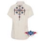 SAS_BETTY - Blouse western exceptionnelle en beige avec...