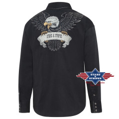 SAS_BLACK EAGLE - Exquisite black western shirt with...
