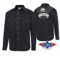 SAS_BLACK EAGLE - Exquisite black western shirt with...