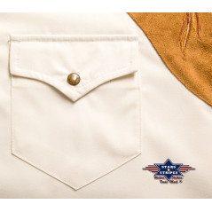 SAS_BOSTON - Western shirt with yoke in suede leather...