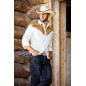 SAS_BOSTON - Western shirt with yoke in suede leather...