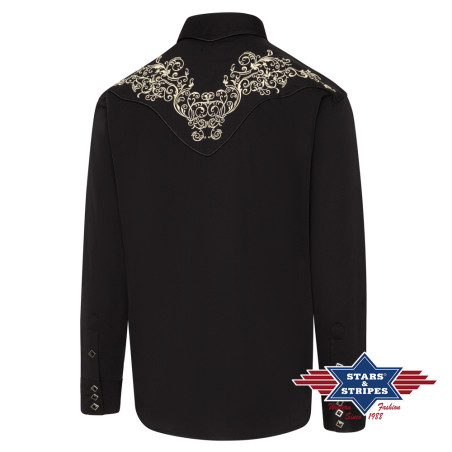 SAS_BRANDON - Exquisite black western shirt with...