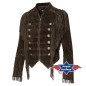 SAS_BRIANNA brown - Veste à franges, doublée et...