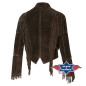 SAS_BRIANNA brown - Casual, lined fringe jacket in...