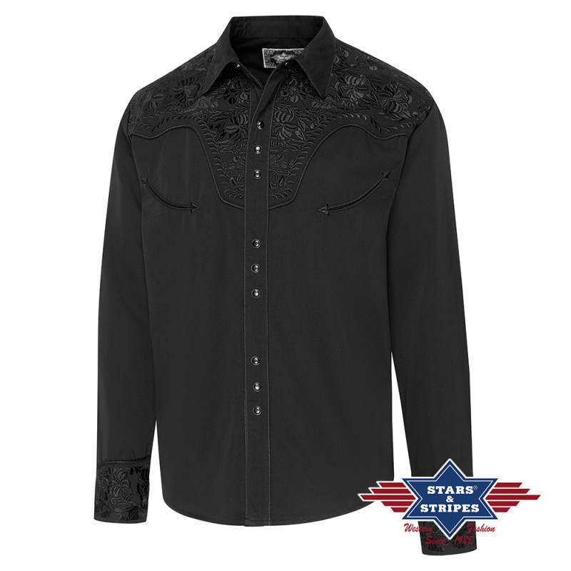 SAS_BRODY - Exquise chemise western noire avec...