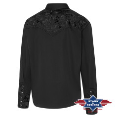 SAS_BRODY - Exquisite black western shirt with western...