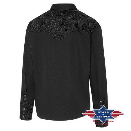 SAS_BRODY - Exquisite black western shirt with western...