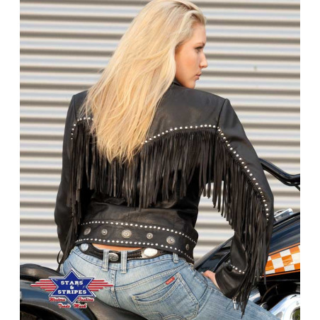 SAS_BROOKLYN - Fringed jacket made of premium,...